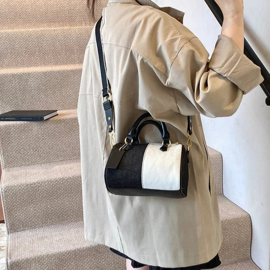 Color Block Denim Mini Bag