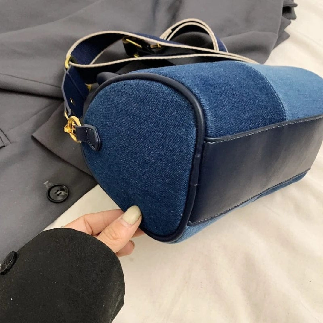 Color Block Denim Mini Bag