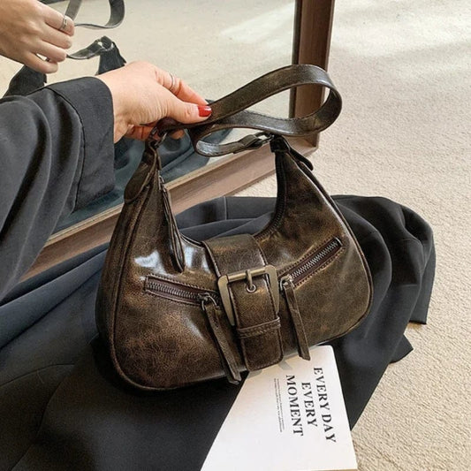 Retro Belt Design PU Leather Bag