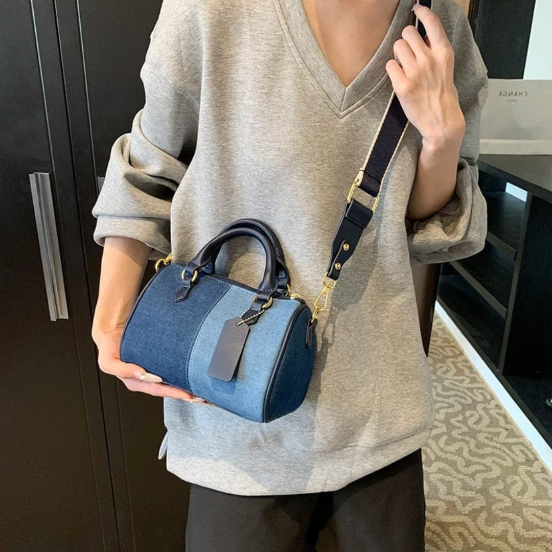 Color Block Denim Mini Bag
